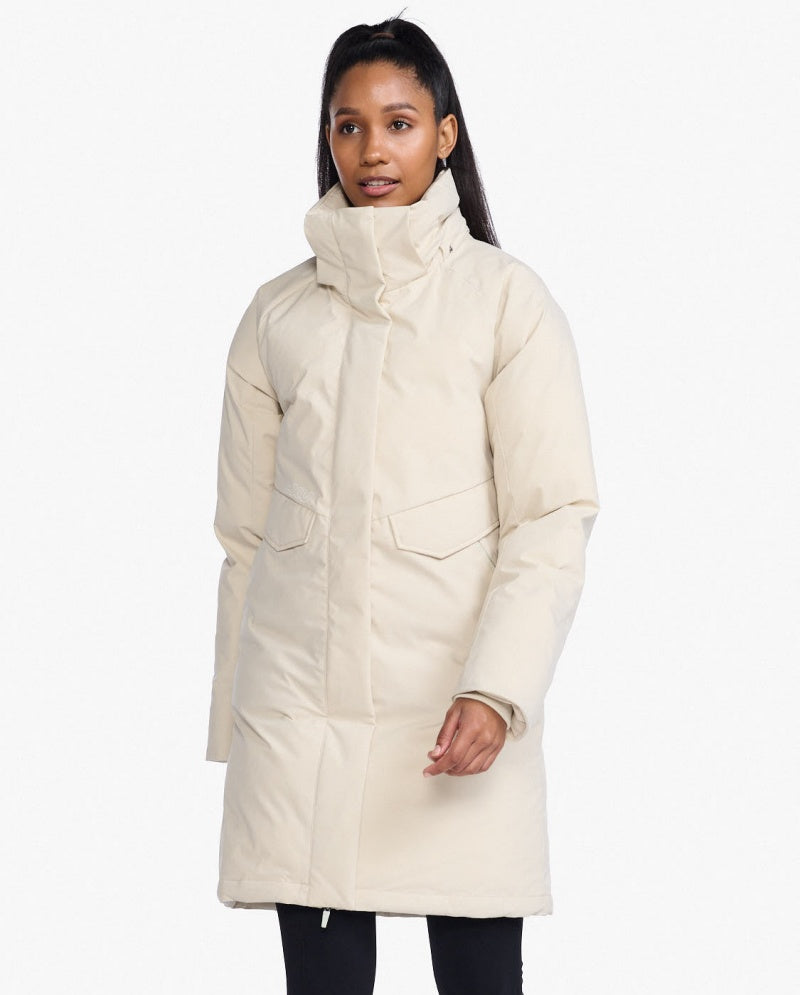 2XU Commute Insulation Longline Jacket, Damen, Linen/White