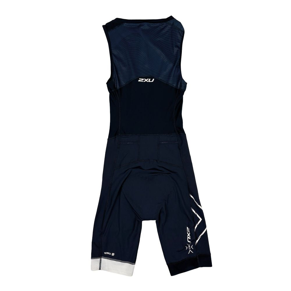 2XU Light Speed Front Zip Trisuit, Herren, outerspace/white, hell-/dunkelblau/weiß