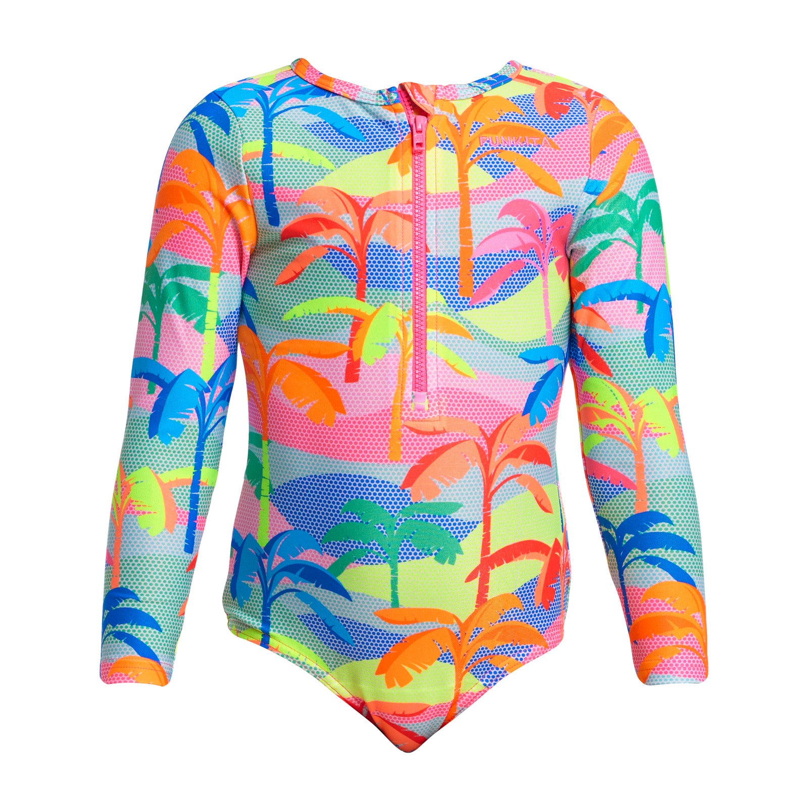 Way Funky Funkita, Eco Sun Cover One Piece Poka Palm, Langarm - Badeanzug, Kinder