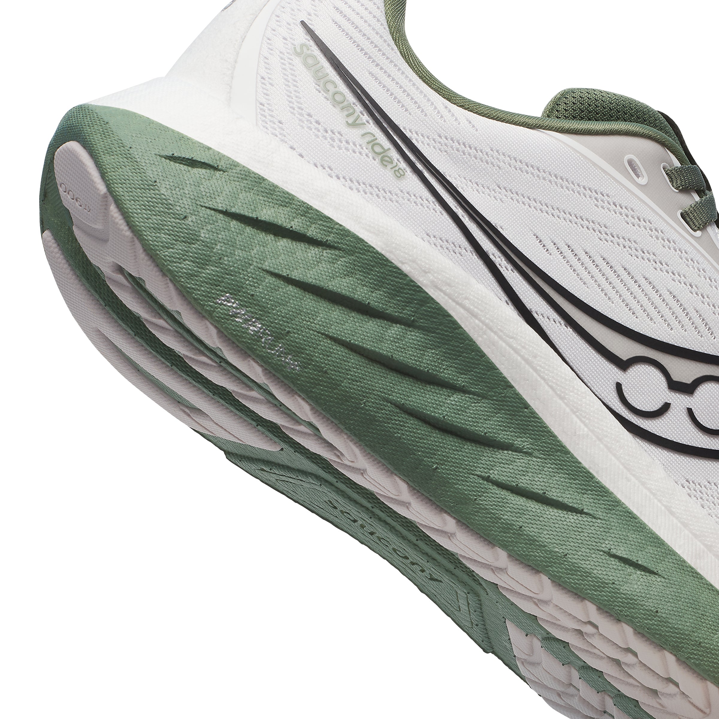 Saucony Ride 18, Laufschuh, Herren, WHITE/OLIVINE