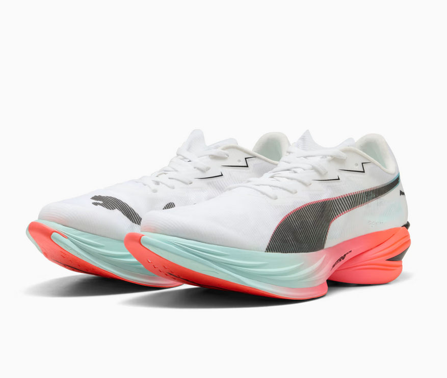 Puma FAST-R NITRO Elite 3, Laufschuhe, Herren, Puma White/Glowing Red/Mint Melt
