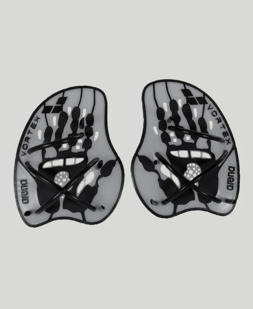 Arena Vortex Evolution Hand Paddles, large, silber/schwarz
