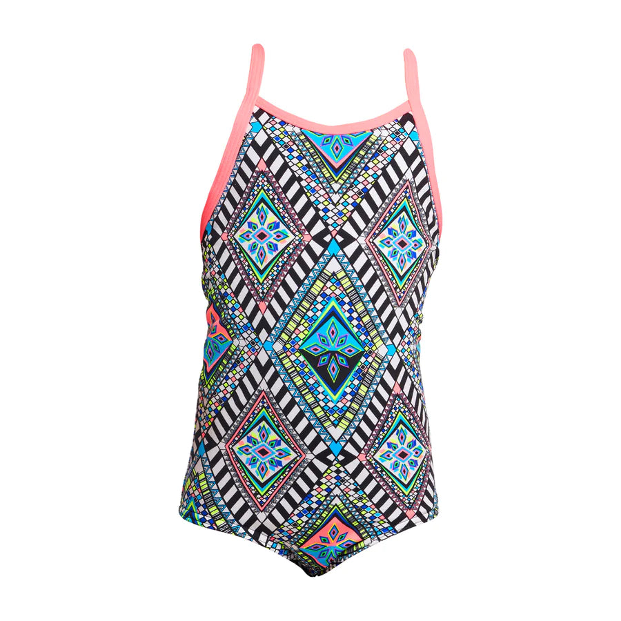 Way Funky Funkita, Printed One Piece Weave Please, Badeanzug, Kinder