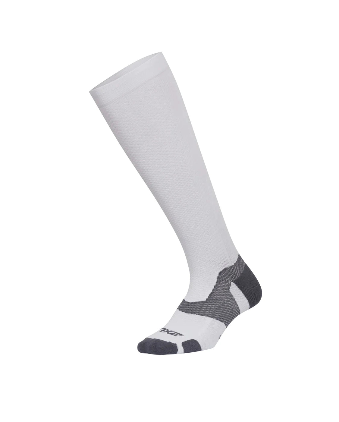 2XU VECTR L.Cush Full Length Socks, White/Grey
