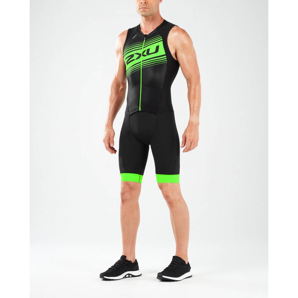 2XU Compression Full Zip TriSuit, Herren, schwarz/grün