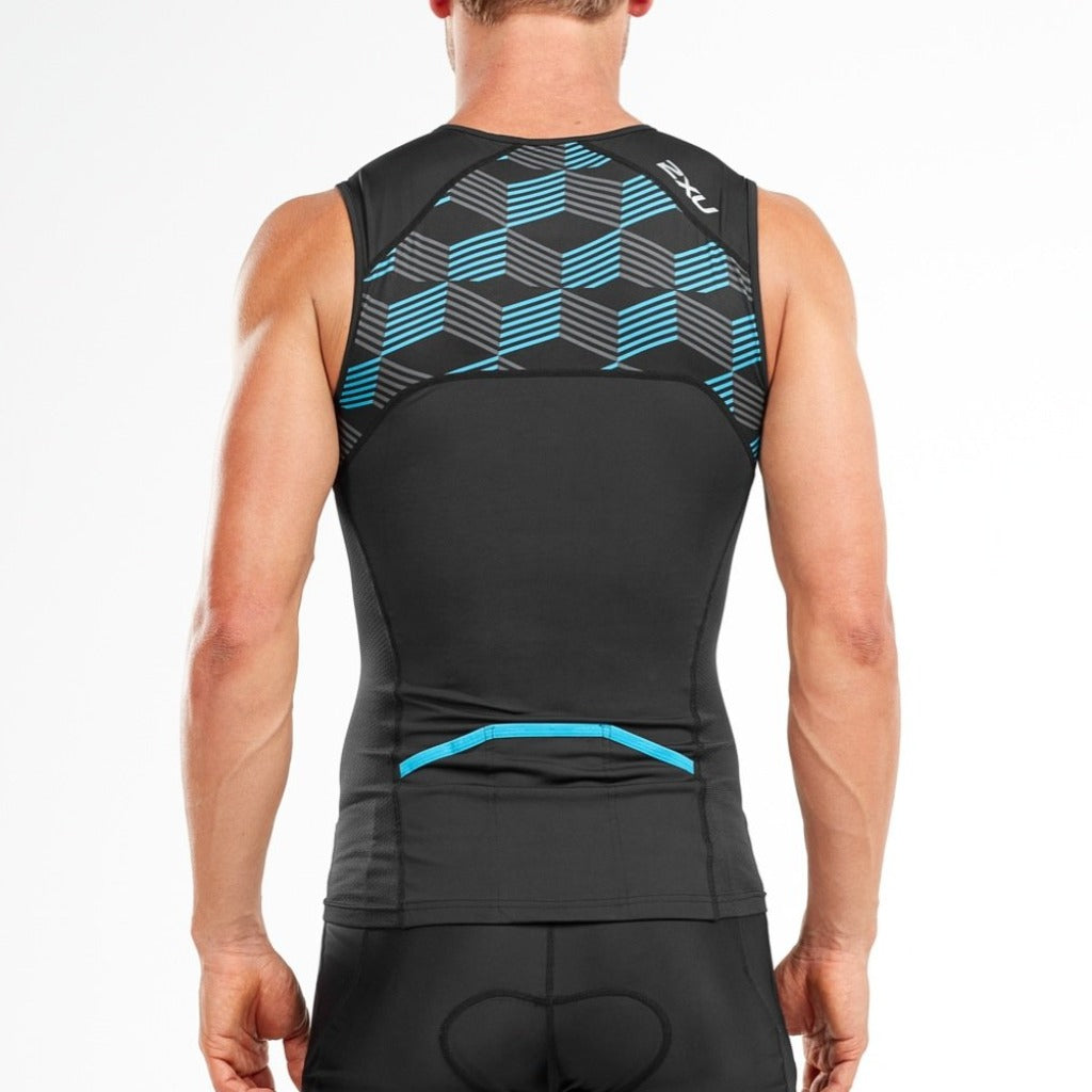 2XU Active Tri Singlet, Herren, schwarz/blau