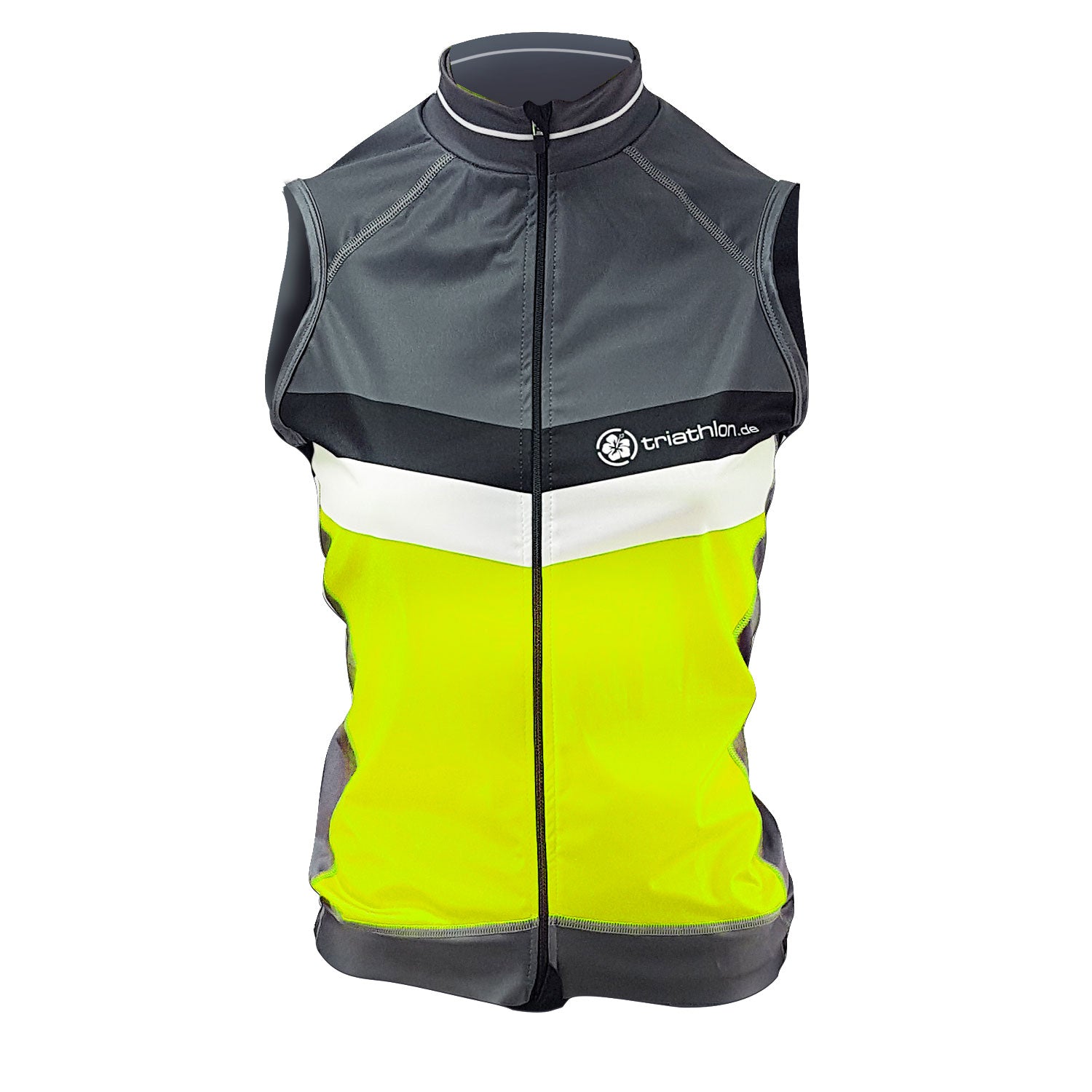 triathlon.de Elite Radweste, Damen, schwarz/grau/gelb