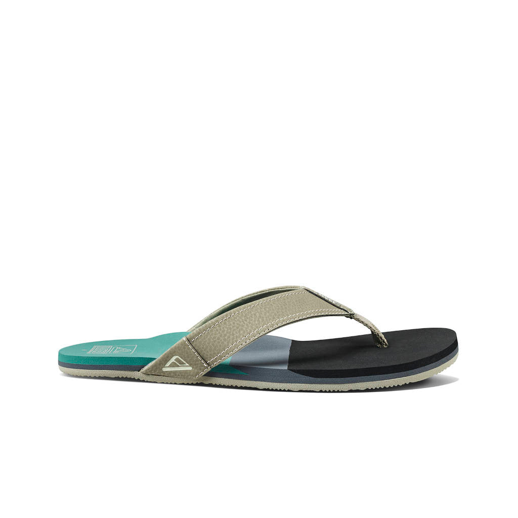 REEF Sandale Herren Tri Newport, black/green, schwarz/grün, Flipflop