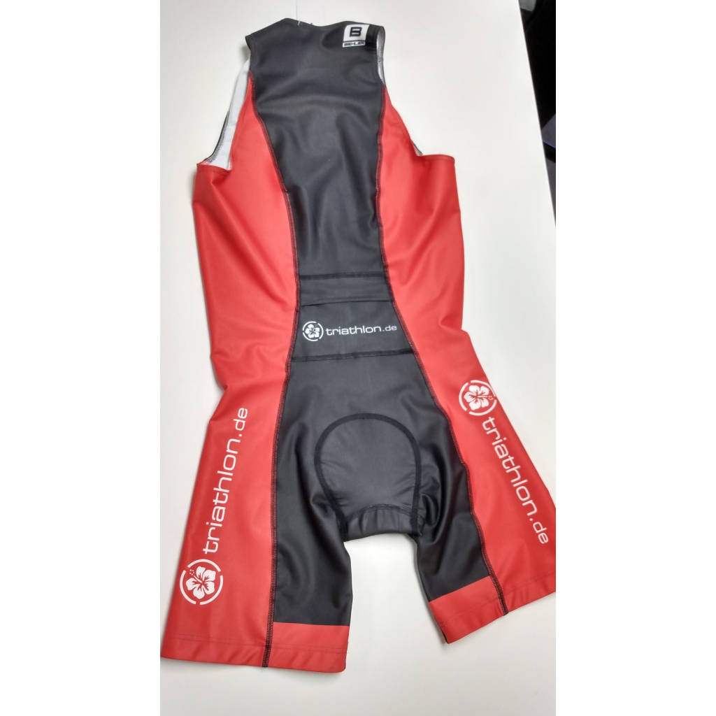 triathlon.de Frontzip Basic TriSuit, Herren, schwarz/rot