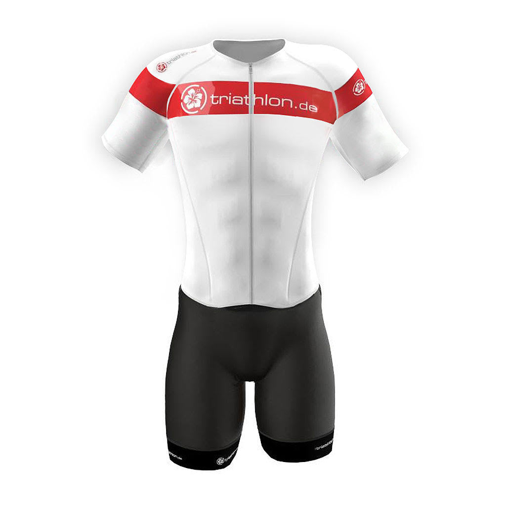 triathlon.de Elite AeroSuit, Herren, weiß/rot