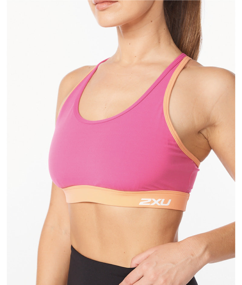 2XU Form Strappy Crop, Damen, Magenta/Melon