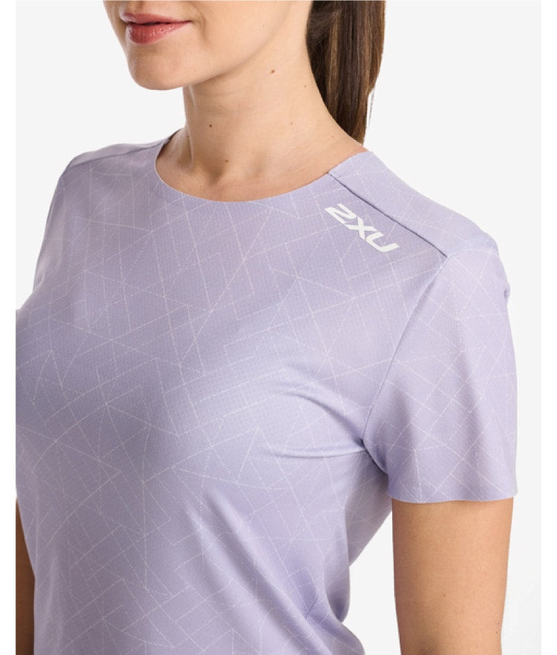 2XU Light Speed Tee, T-Shirt, Damen, Lavendust Dots/White Reflective