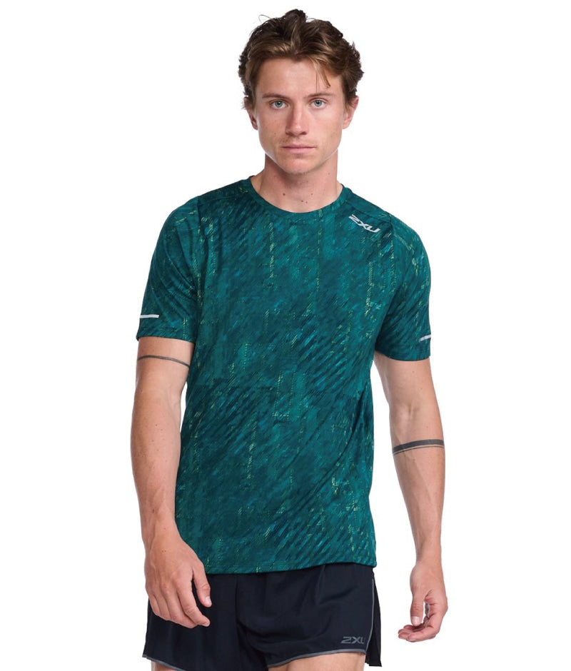 2XU Light Speed Tech Tee, T-Shirt, Herren, Glitch Check/Silver Reflective