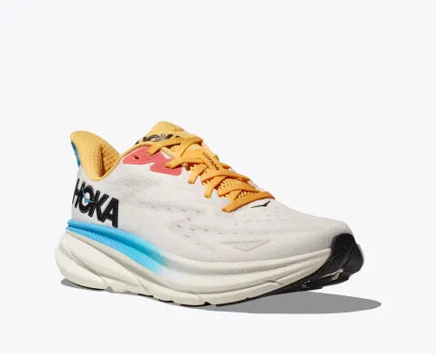 Hoka Clifton 9, Laufschuh, Damen, blanc De Blanc/Swim Day