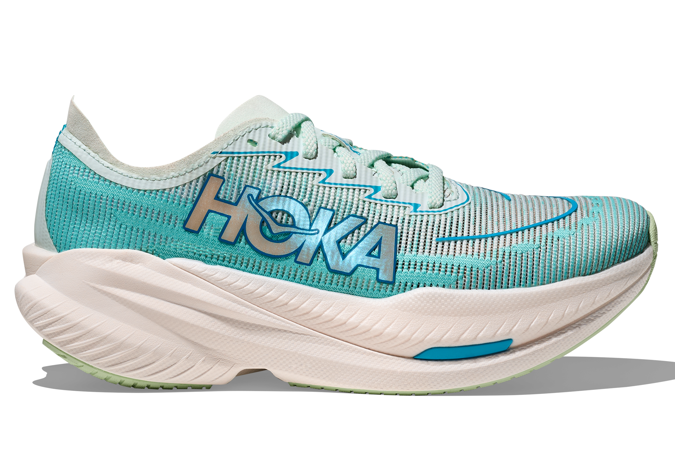 Hoka Mach X 2, Laufschuhe, Damen, Snow Melt/Blue Spark