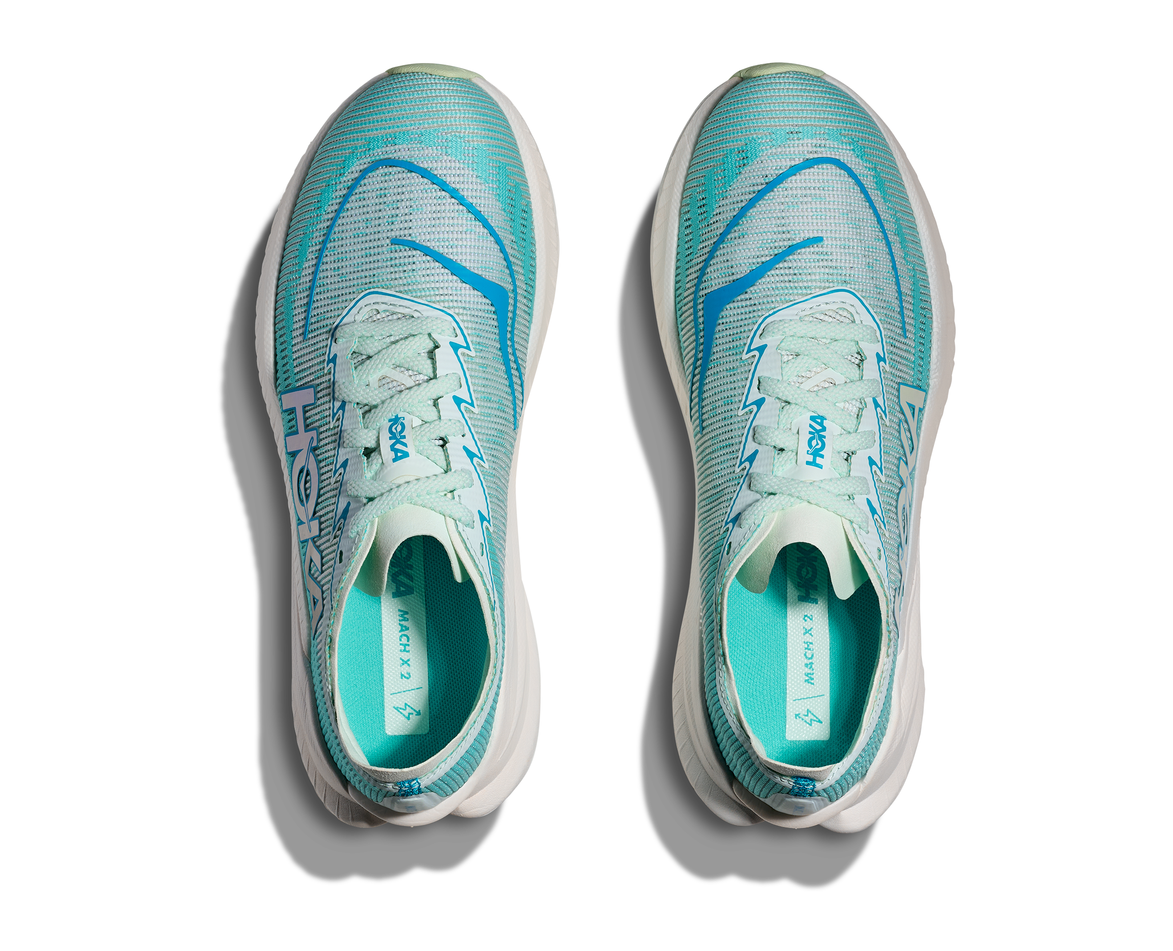 Hoka Mach X 2, Laufschuhe, Damen, Snow Melt/Blue Spark