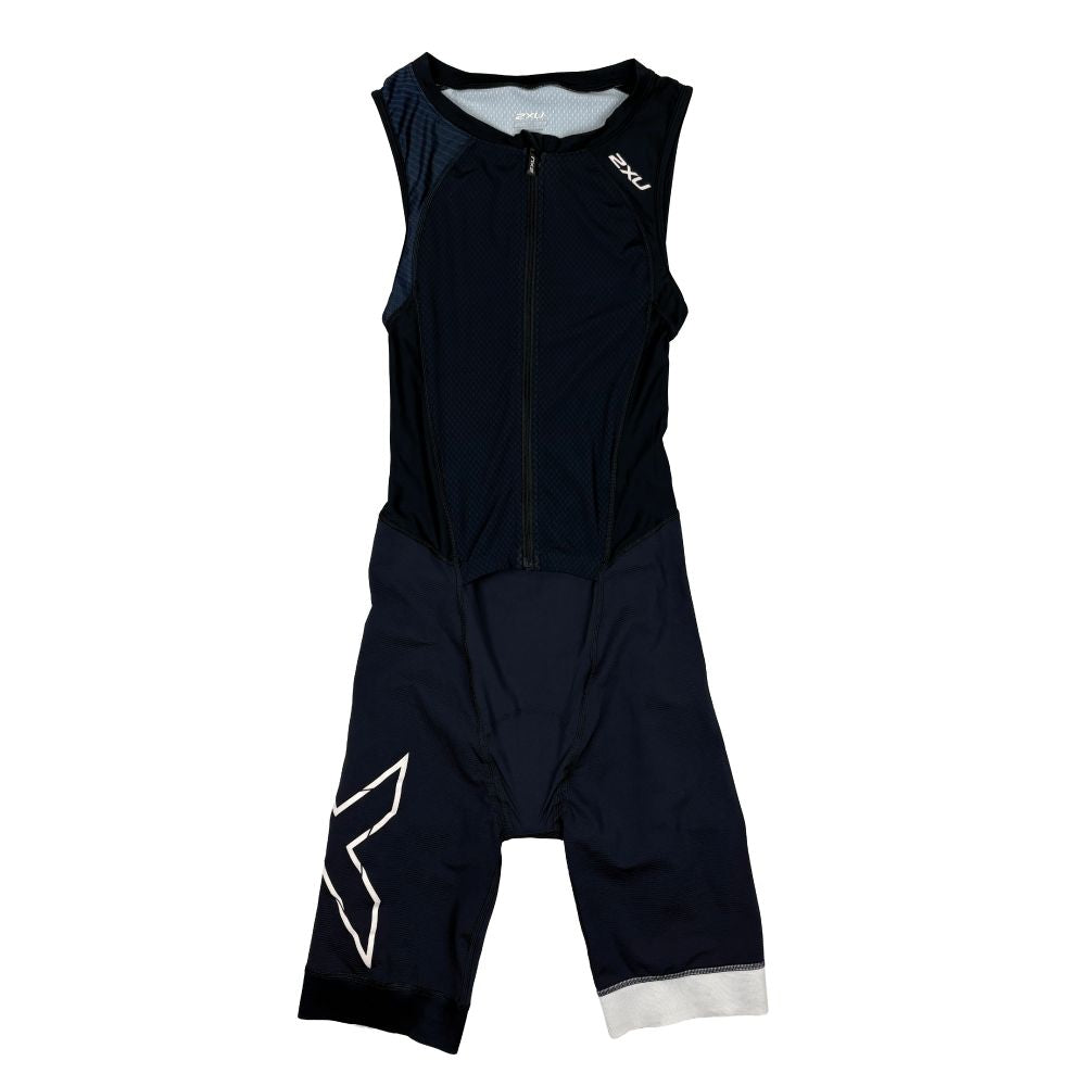 2XU Light Speed Front Zip Trisuit, Herren, outerspace/white, hell-/dunkelblau/weiß