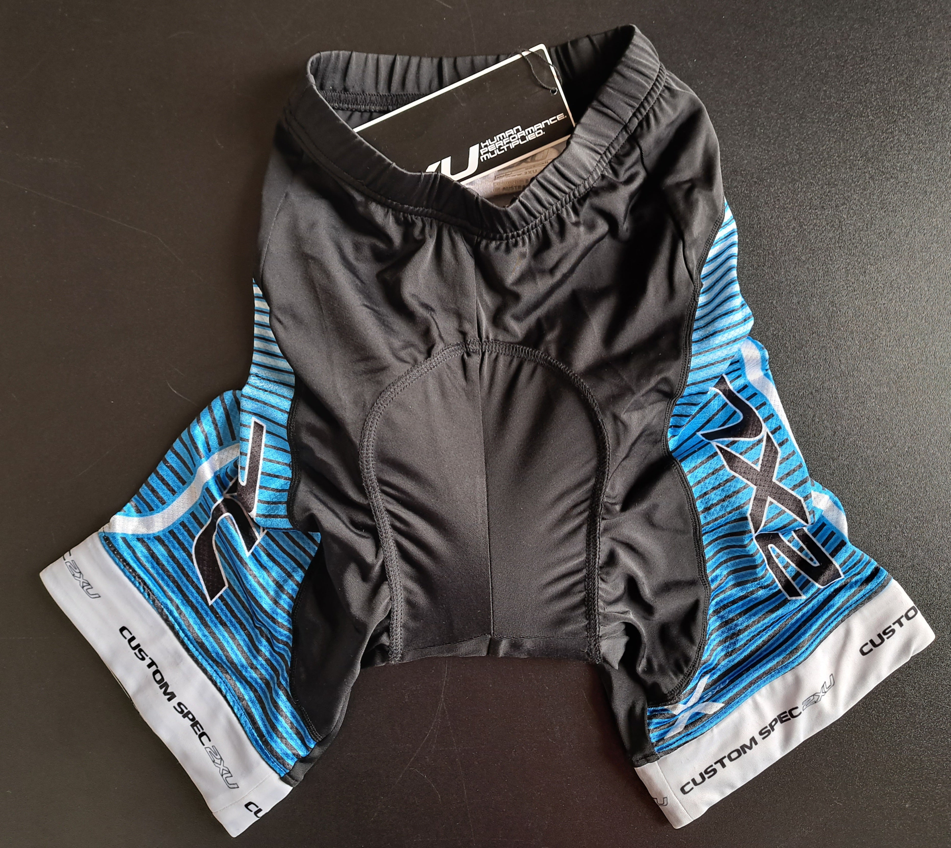 2XU Mens Cycle Shorts, Herren, schwarz/blau