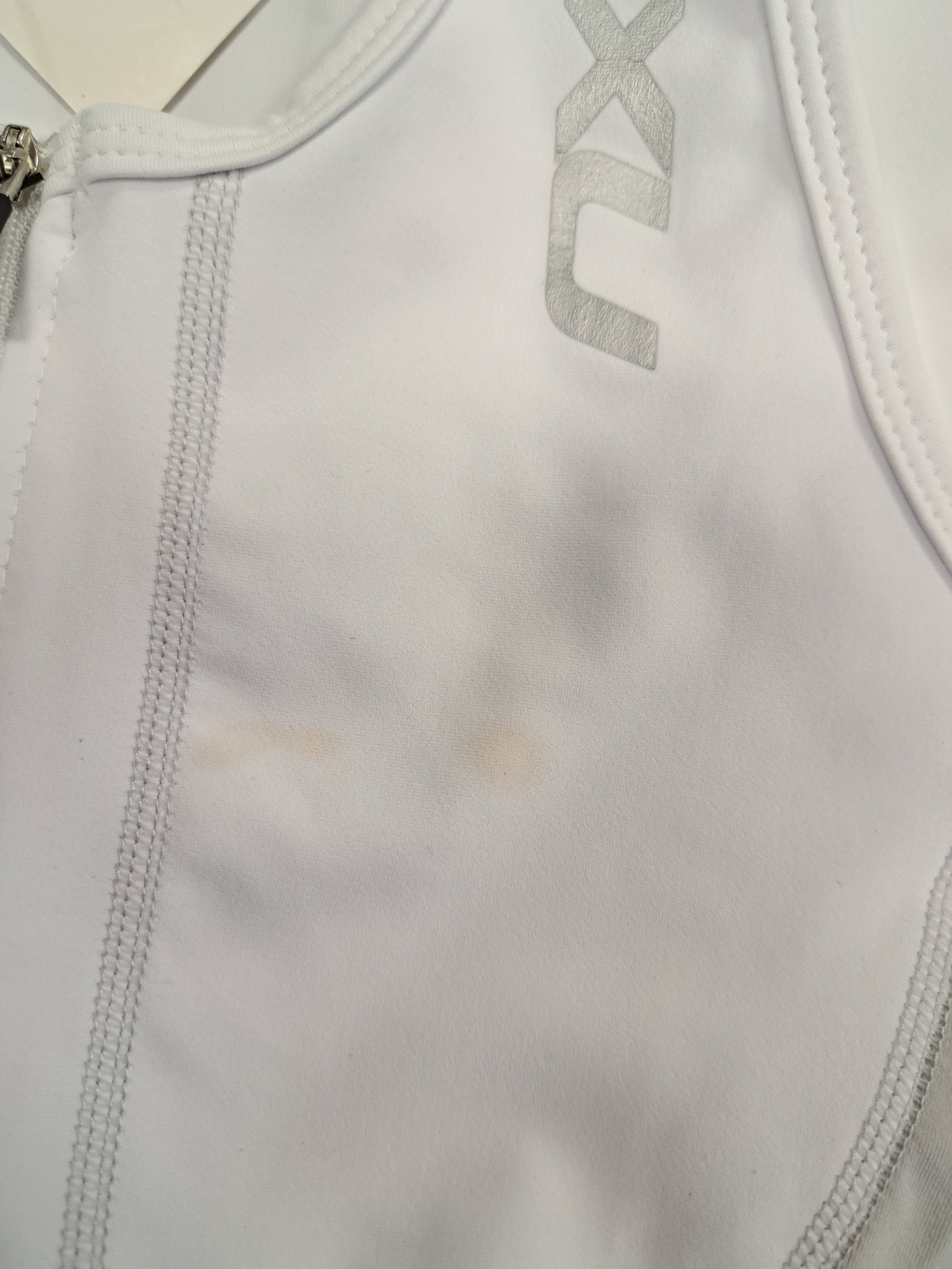 2XU Compression Trisuit, Frontzip, Damen, White/Grey, B-Ware, kein Umtausch