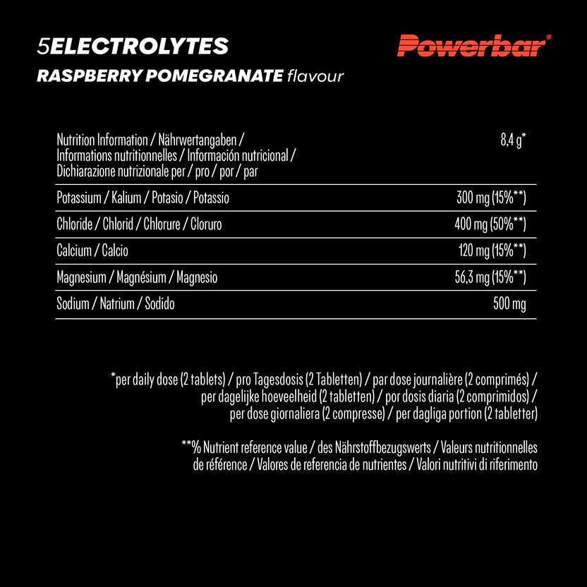 Powerbar 5 Electrolytes, Raspberry-Pomegrante, Himbeer-Granatapfel, 10 Tabs