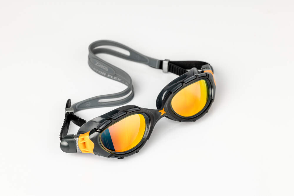 Zoggs Predator Flex Titanium, Grey/Black/Mirrored Orange