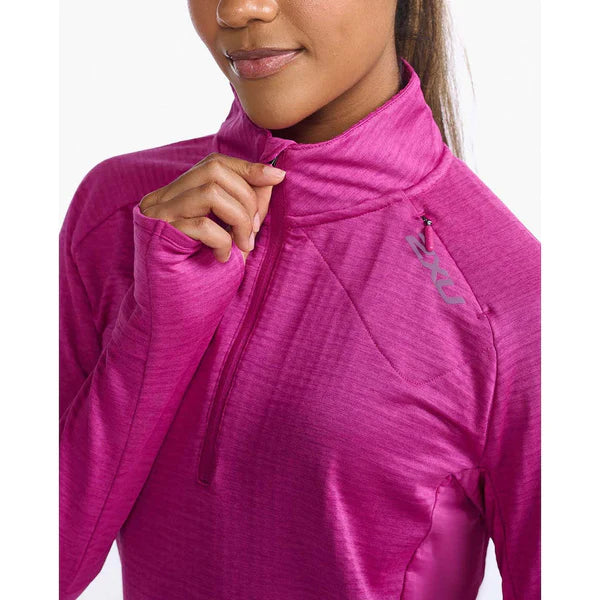 2XU Ignition 1/4 Zip, Damen,purple/reflektierend