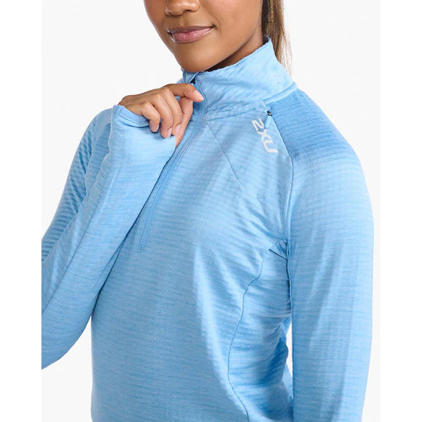 2XU Ignition 1/4 Zip, Damen, hellblau/reflektierend