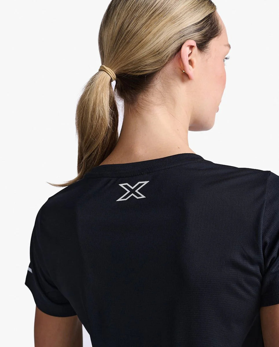2XU Aero Tee, Laufshirt, Damen, Black/Silver Reflective