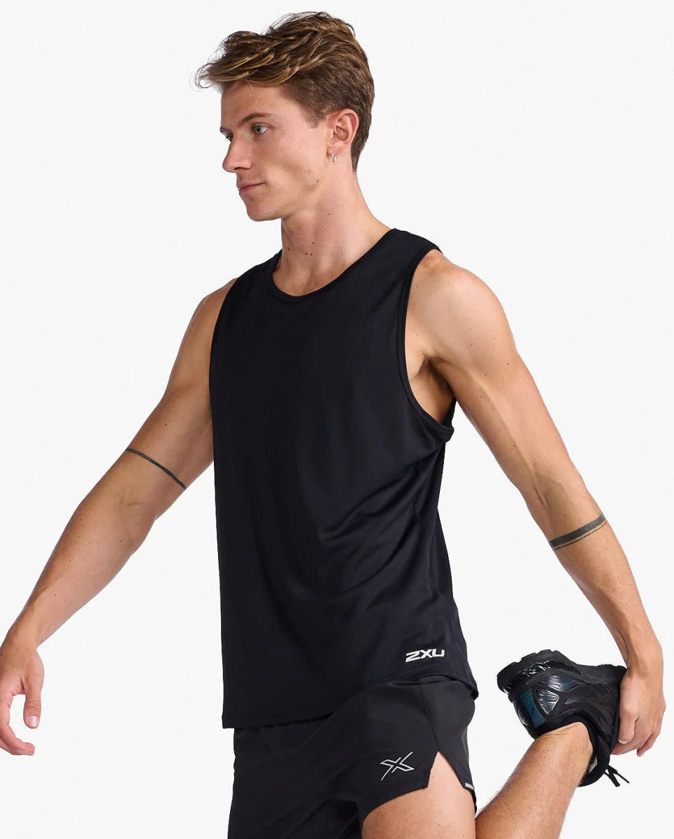 2XU Aero Tank, Herren, Black/Silver Reflective
