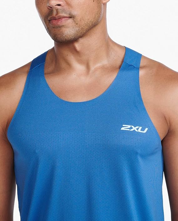 2XU Light Speed Tech Singlet, Herren, Starling/Black Reflective