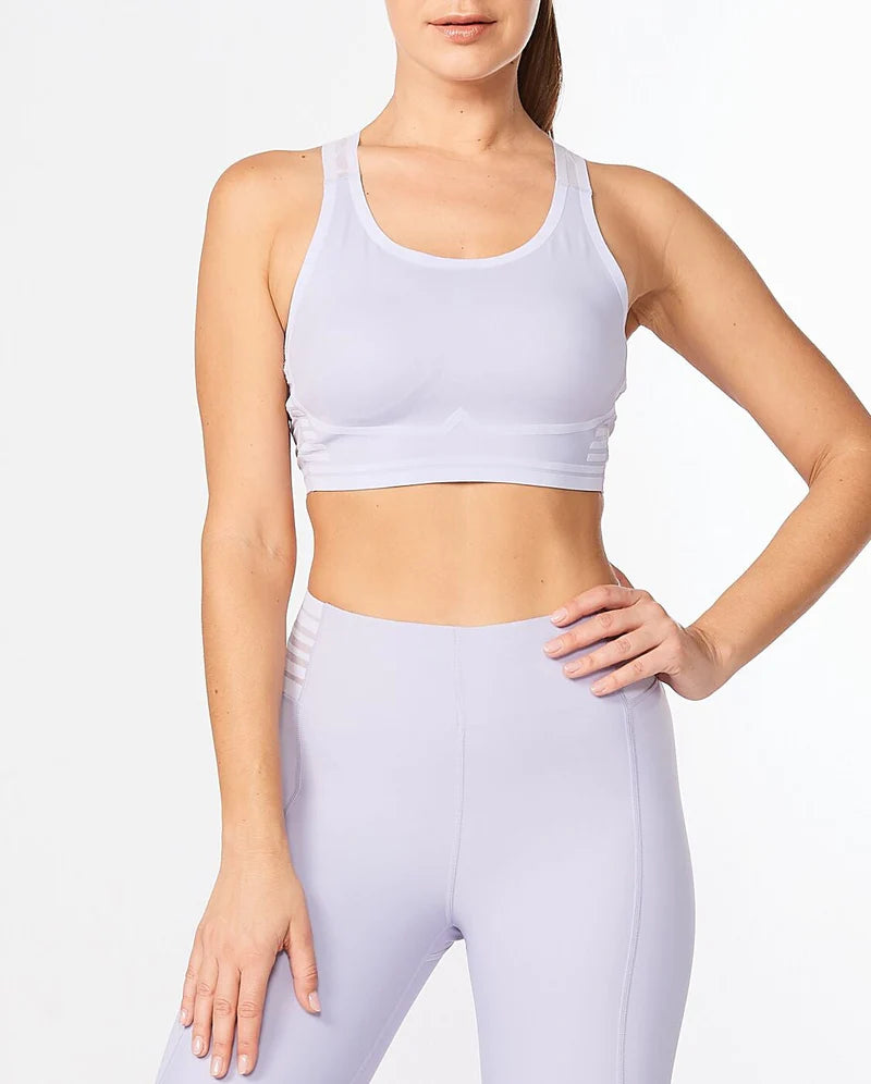 2XU Breeze Mesh Crop, Damen, lavendel