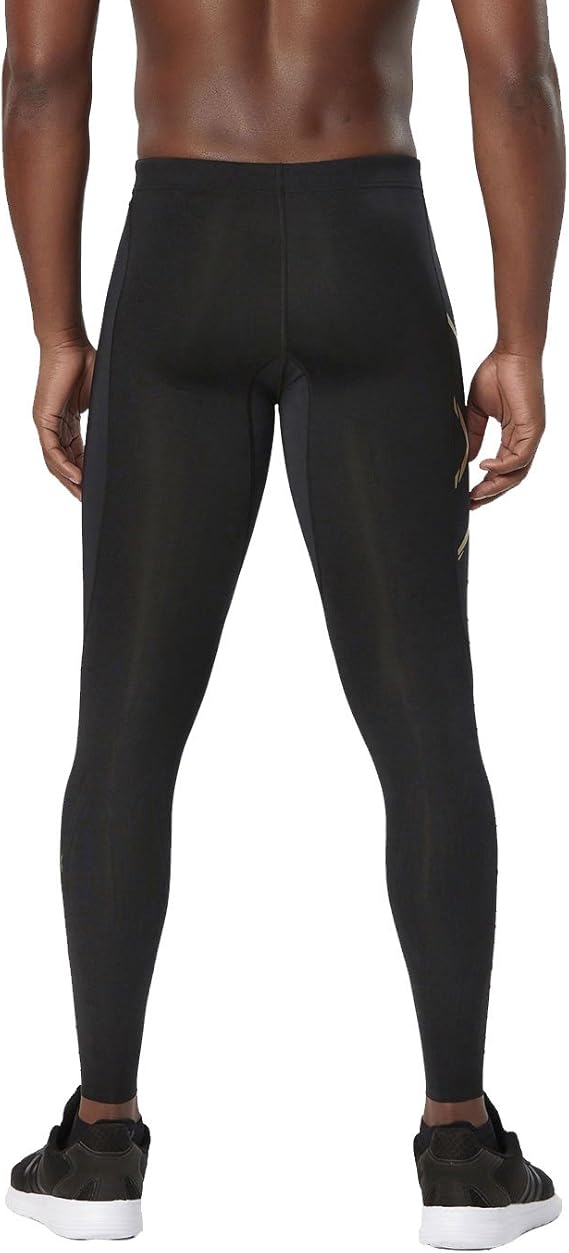 2XU Elite MCS Run Compression Tights, Herren, Laufhose, Black/Gold