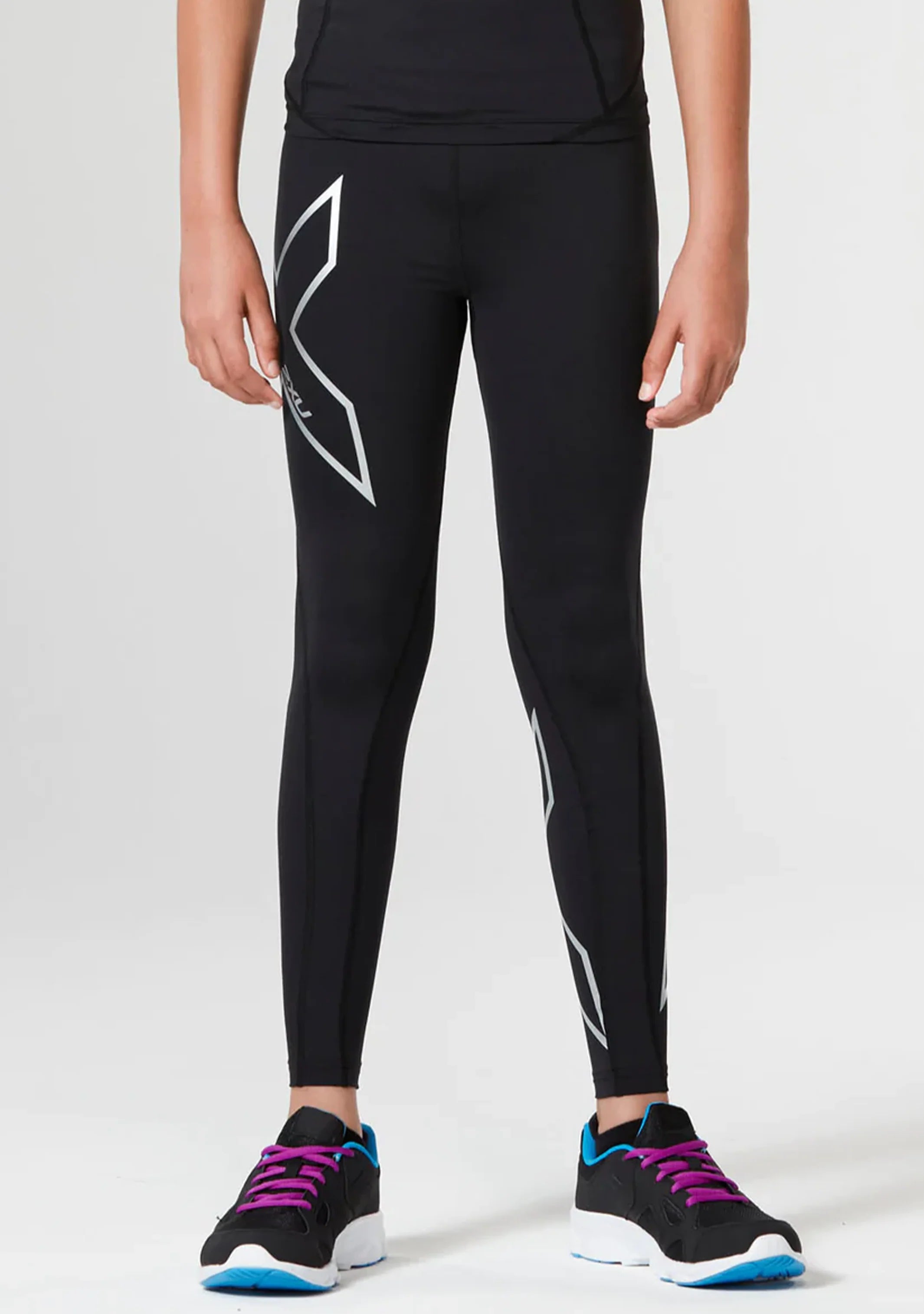 2XU Girls Compression Tights, Mädchen, Black/Silver