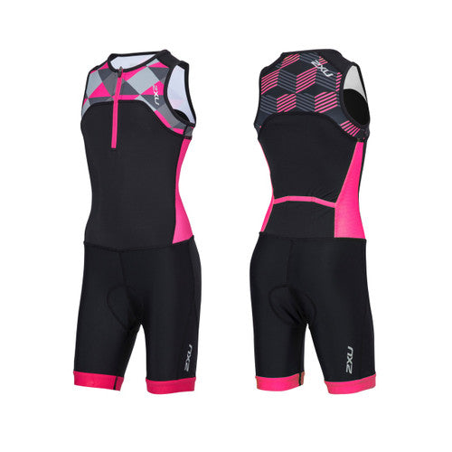 2XU Active Youth Trisuit, Kinder, Black/Peacock/Mesh