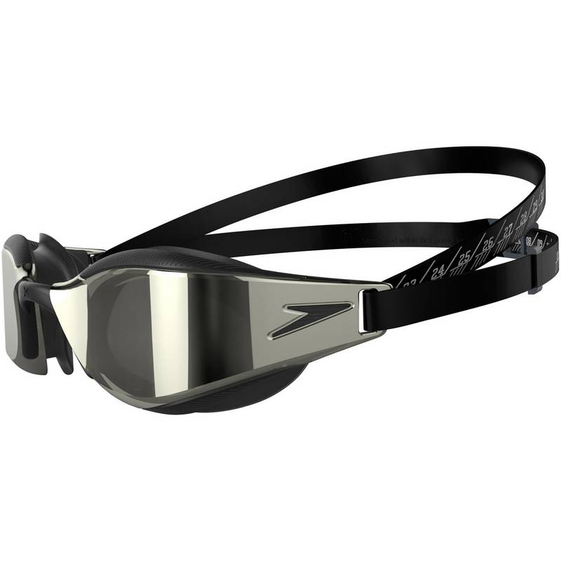 Speedo Fastskin Hyper Elite Mirror, Schwimmbrille, unisex, schwarz/silber