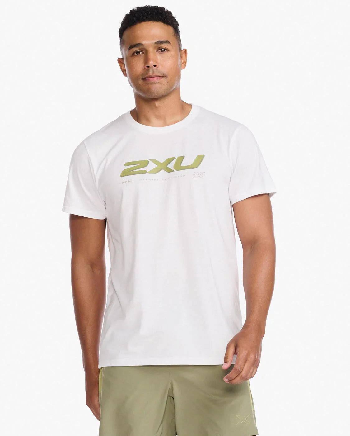 2XU Contender Tee, Herren, White/Glade