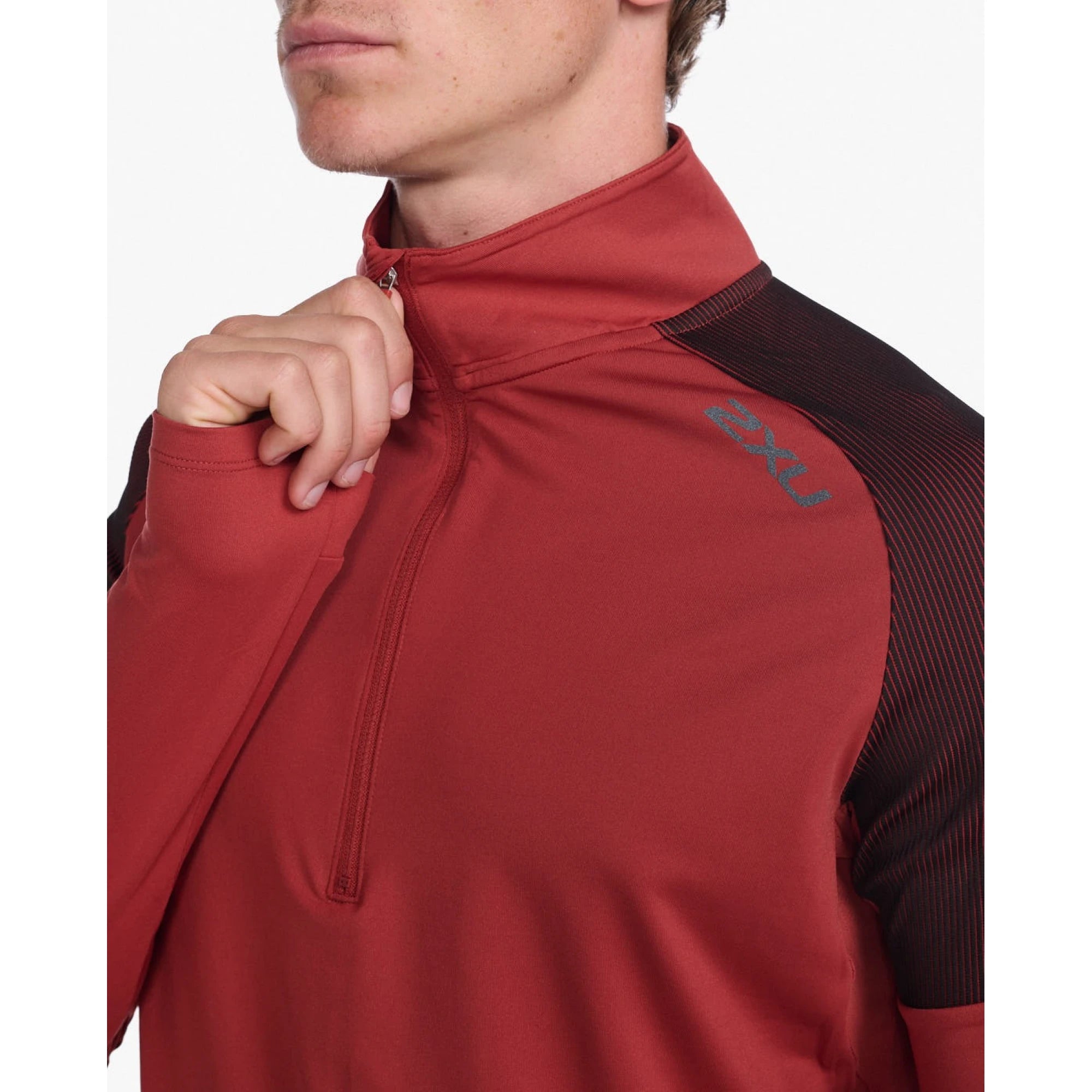 2XU Light Speed 1/2 Zip, Longsleeve, Herren, Chilli Oil/Black Reflective