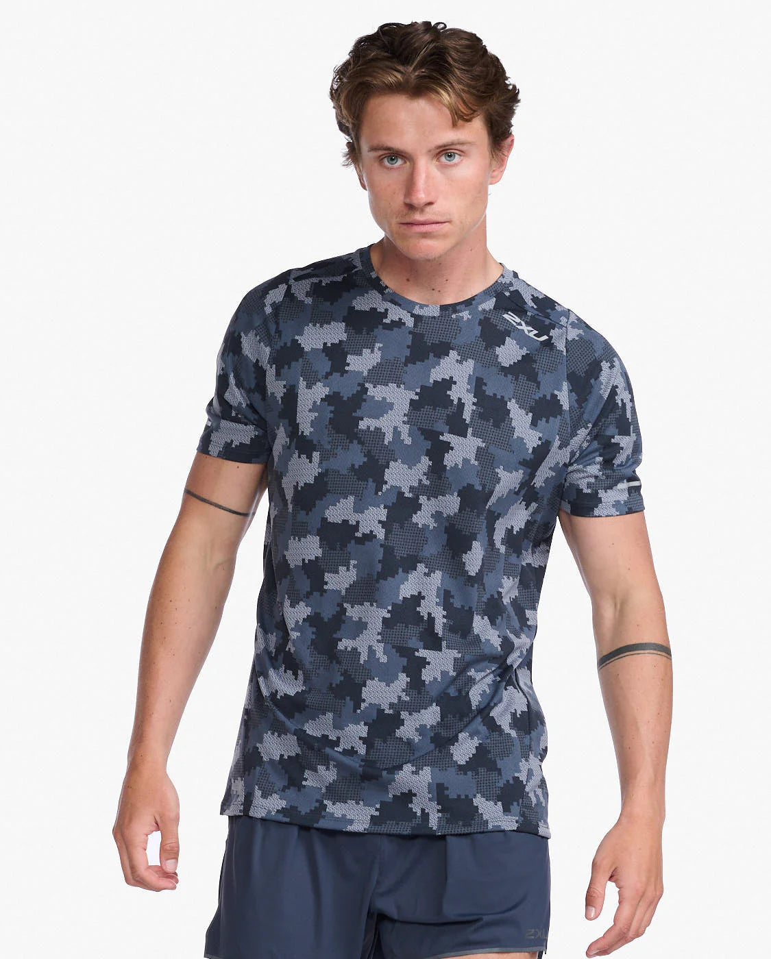 2XU Light Speed Tee, T-Shirt, Herren, Camo/Silver Reflective