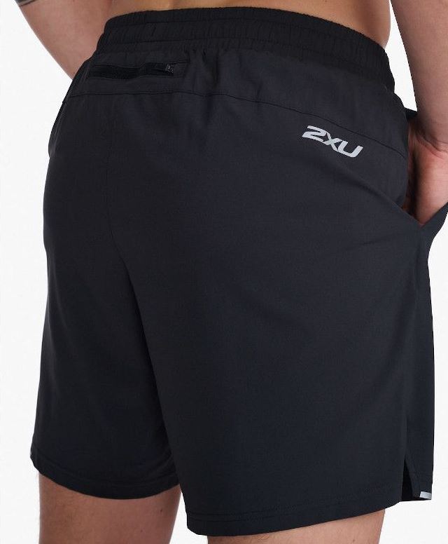 2XU Aero 7 Inch Shorts, Herren, Black/Silver Reflective