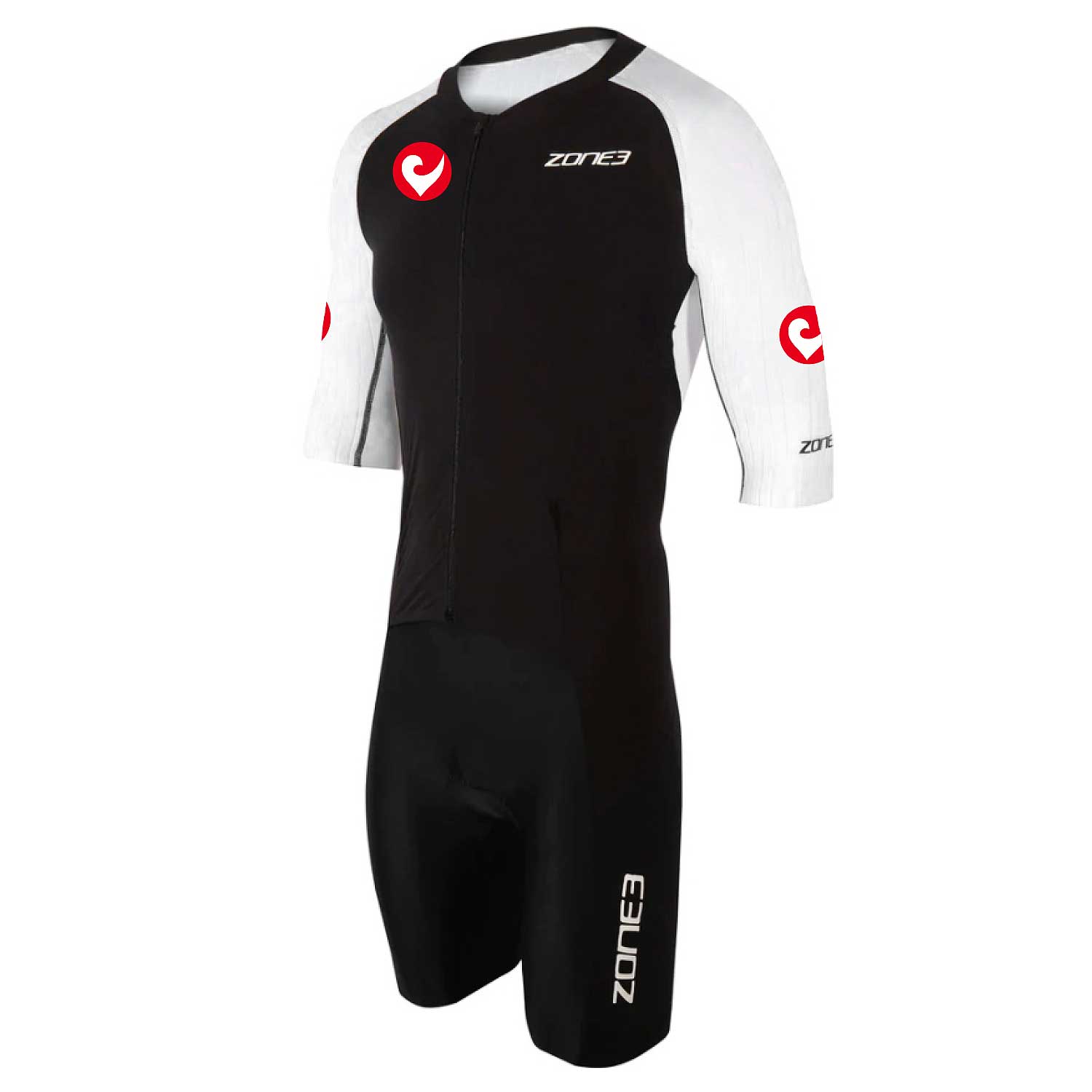 Zone3 Challenge Family Mens's Lava Ling Distance Short Sleeve Full Zip Trisuit