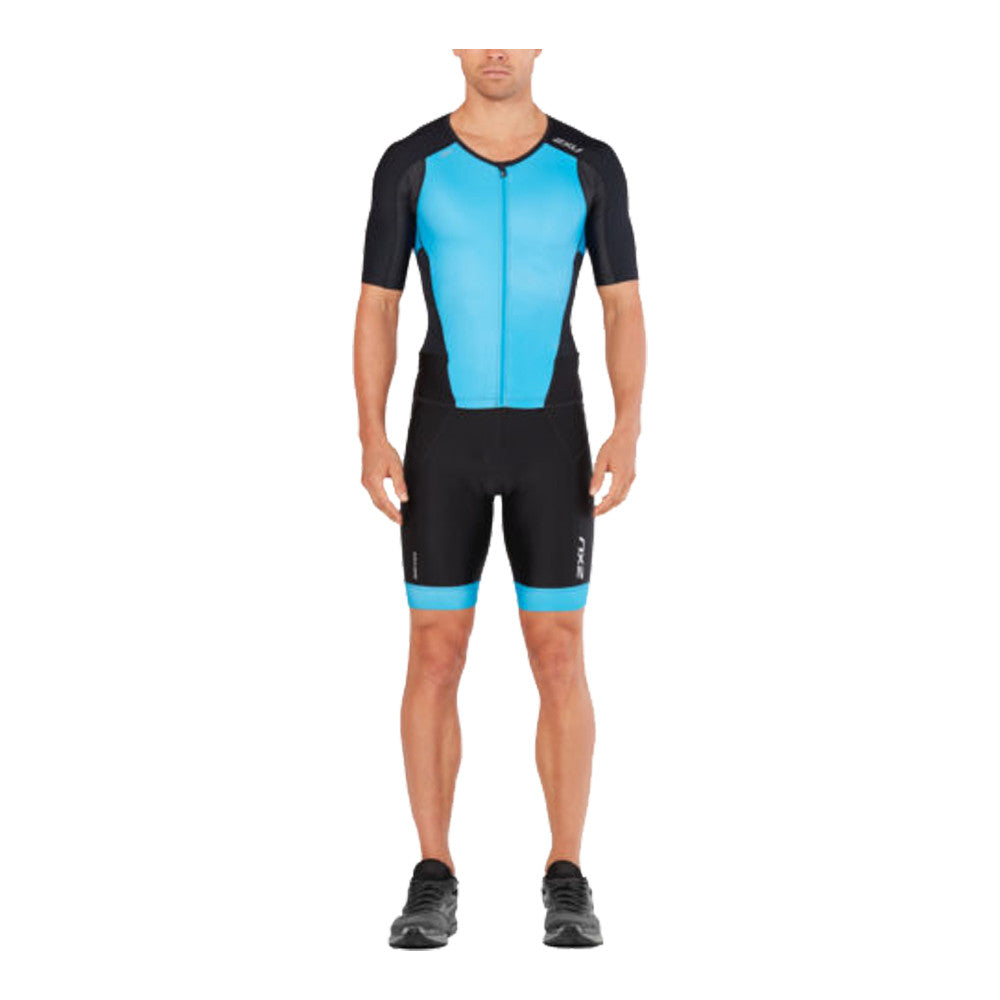 2XU Perform Full Zip Sleeved TriSuit, Herren, Black/Blue