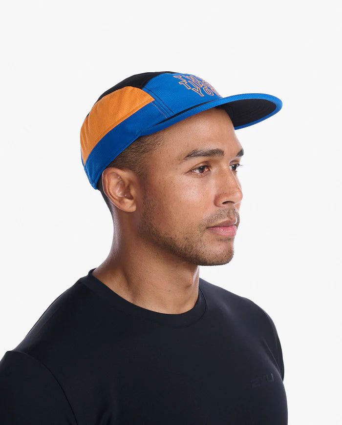 2XU Light Speed Cap, Unisex, dunkelblau/orange/schwarz