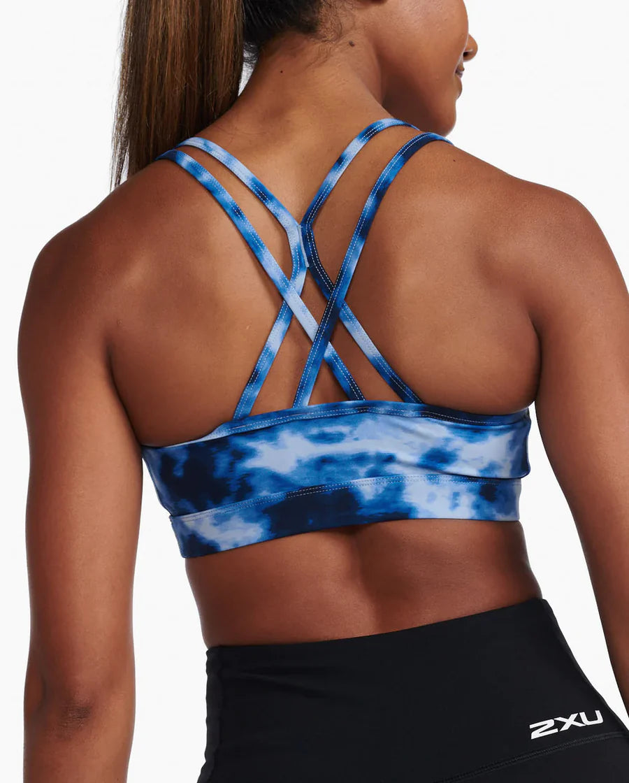 2XU Form Strappy Crop, Damen, DigitalBlue/White