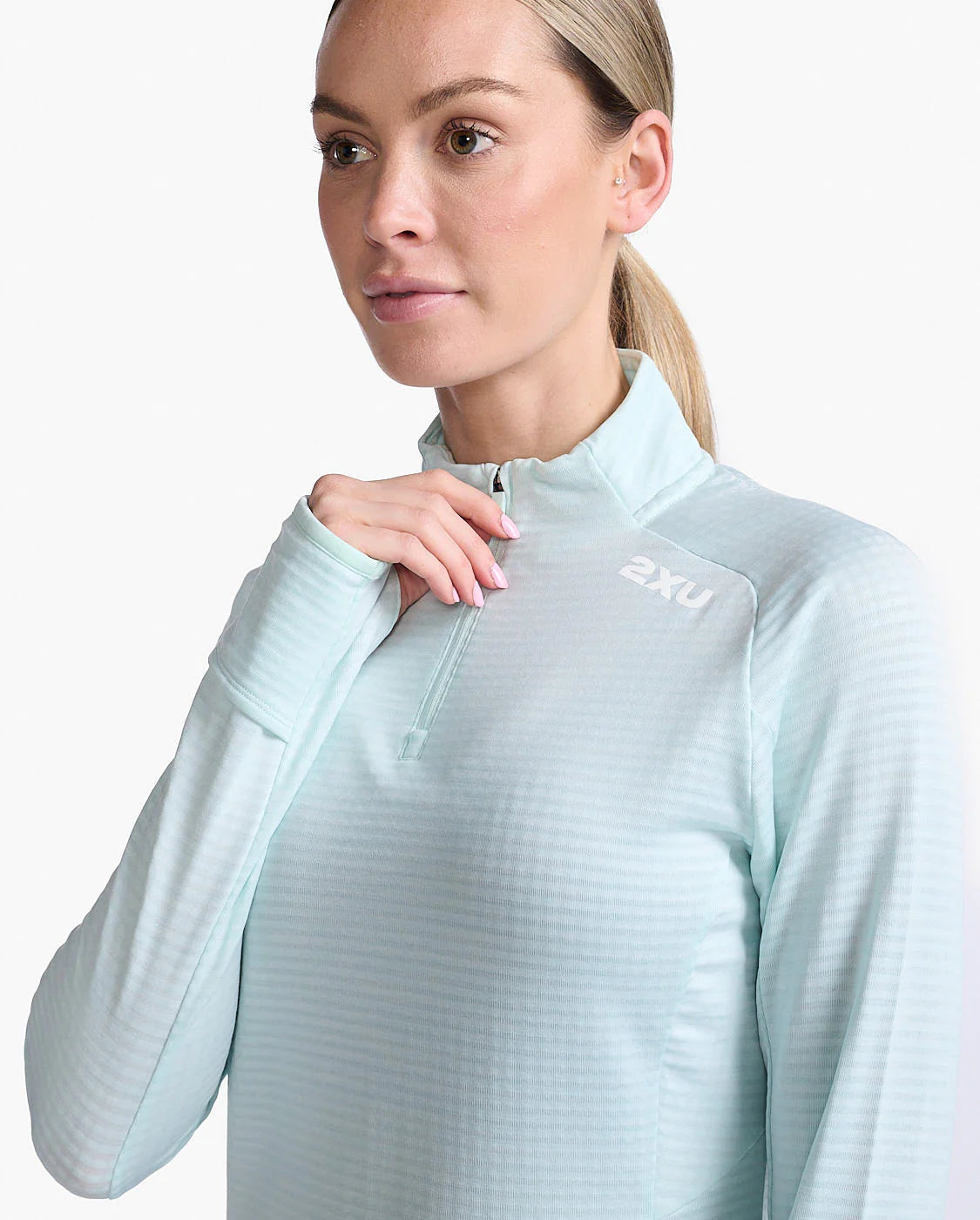 2XU Ignition 1/4 Zip, Damen, pastellgrün