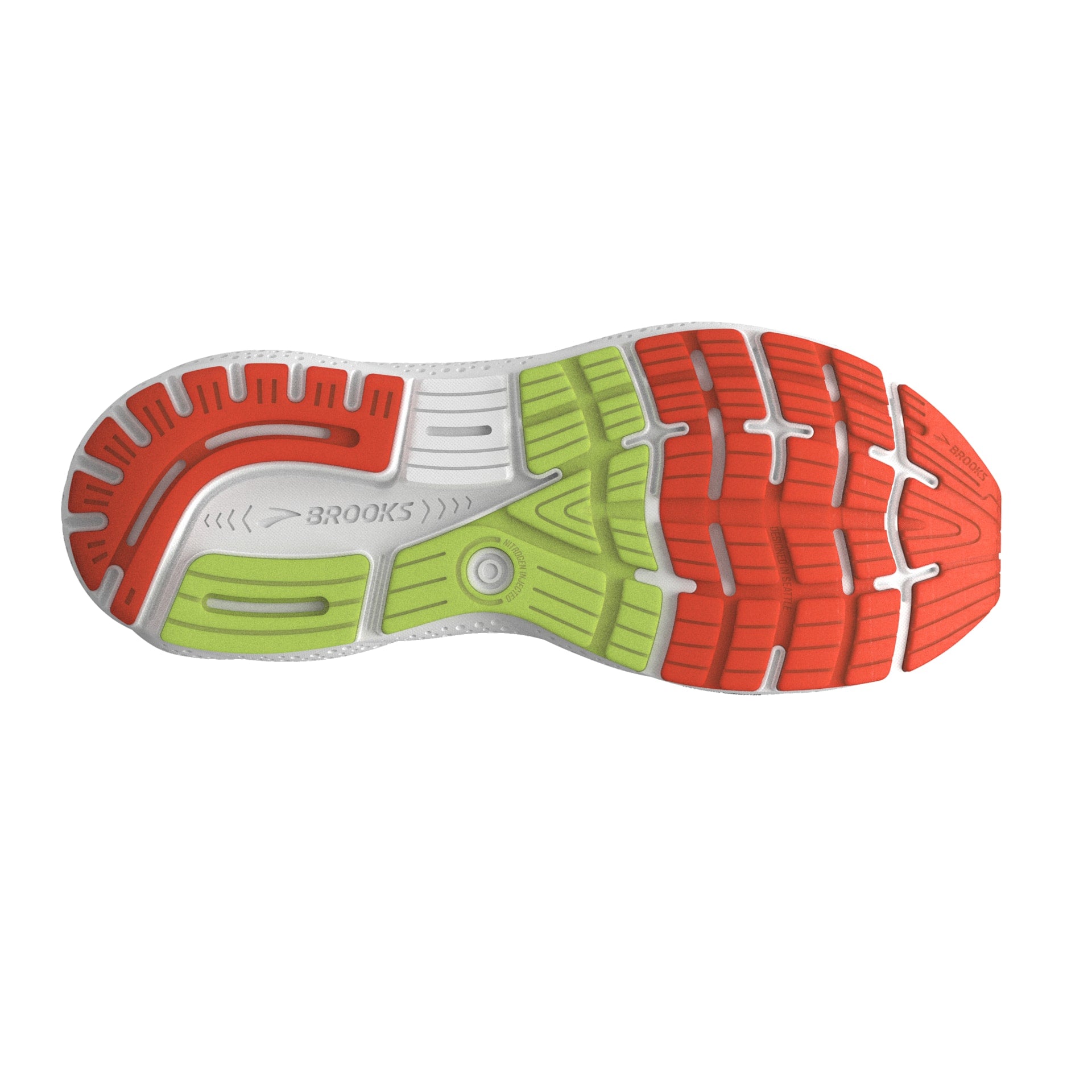 Brooks Ghost 16 GTX, Herren, Black/Mandarin Red/Green