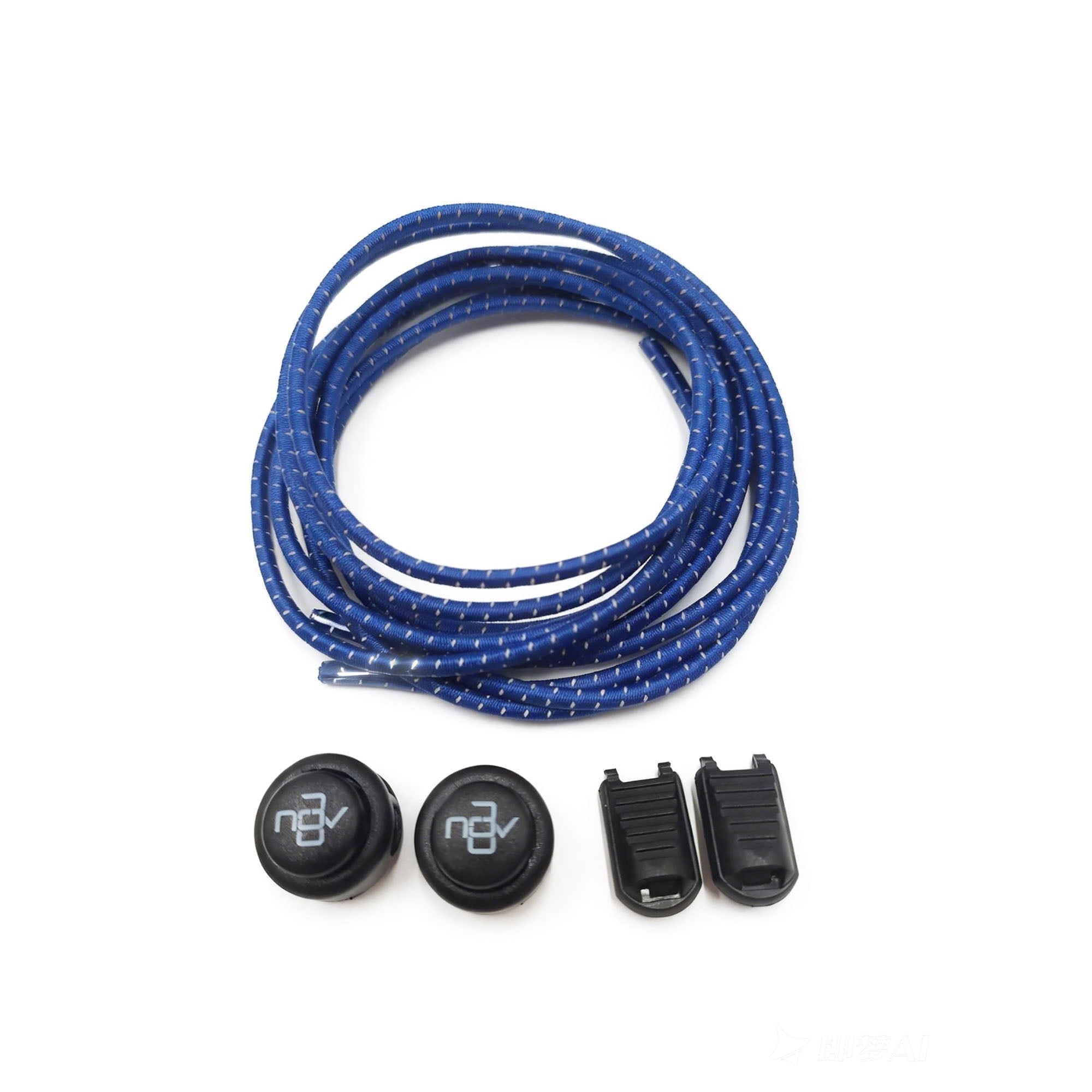 Schnürsenkel Farbe blau mit Verschlüssen