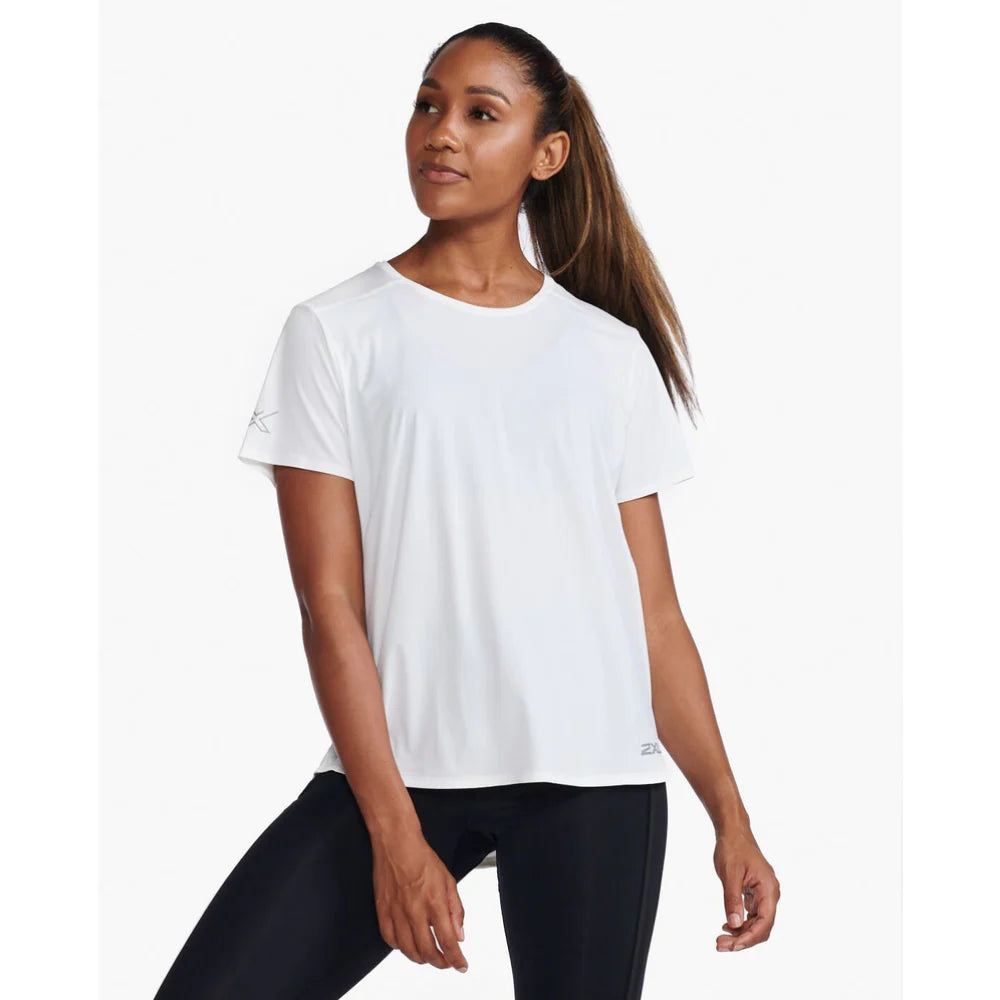 2XU Motion Mesh Tee, T-Shirt, Damen, White/Harbor Mist