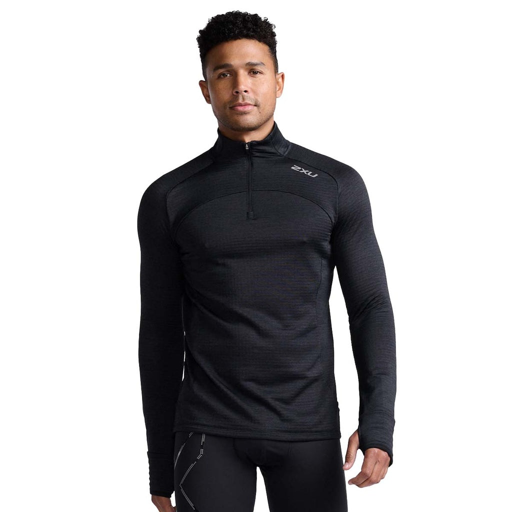 2XU Ignition 1/4 Zip, Longsleeve, Herren, Black/Silver Reflective