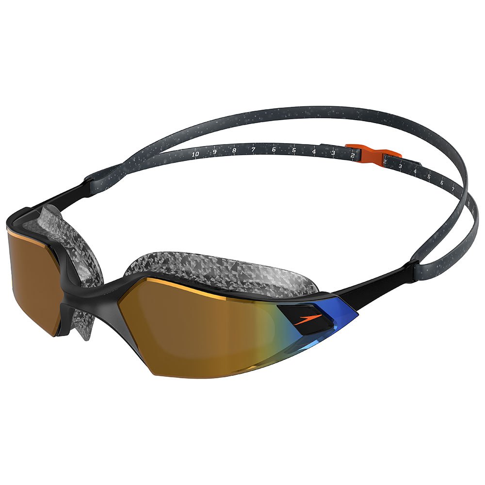 Speedo Aquapulse Pro Mirror, Schwimmbrille, unisex, schwarz/gold