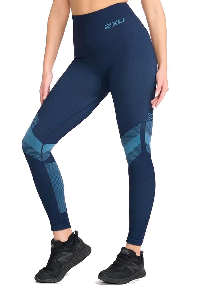 2XU Motion Tech Tights, Laufhose, Damen, Midnight/Lake Blue